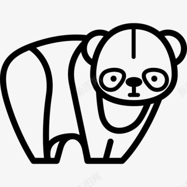 熊猫森林动物直系图标图标