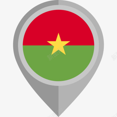 布基纳法索国旗圆形图标图标
