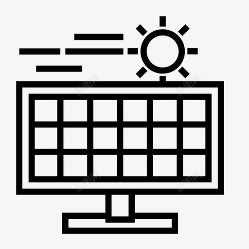 太阳能电池板生态能源图标svg_新图网 https://ixintu.com 太阳能电池板 生态 能源