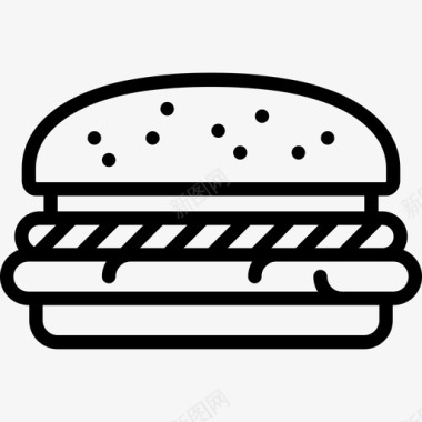 汉堡食物美式足球图标图标