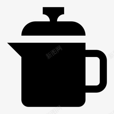 咖啡壶咖啡因盖子图标图标