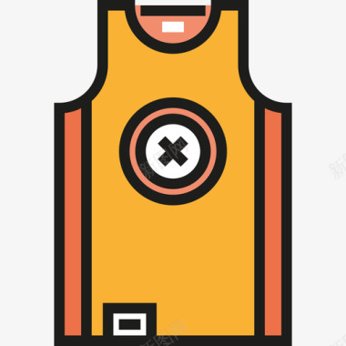 篮球运动衫运动4线性颜色图标图标