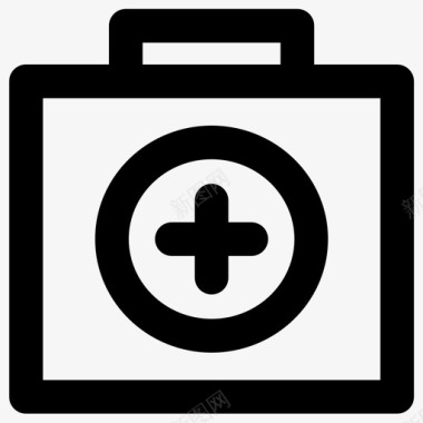 急救箱粗体轮廓医疗元素2粗体圆形图标图标
