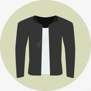 夹克衣服和鞋类圆形扁平图标图标