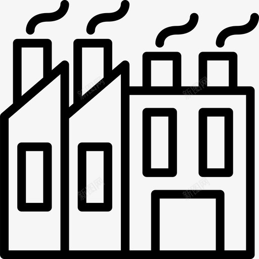 工厂7号楼直线图标svg_新图网 https://ixintu.com 7号楼 工厂 直线
