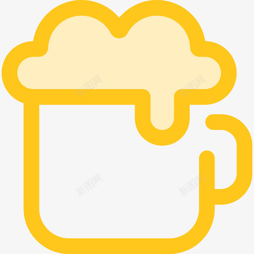 啤酒生日派对10黄色图标svg_新图网 https://ixintu.com 啤酒 生日派对10 黄色