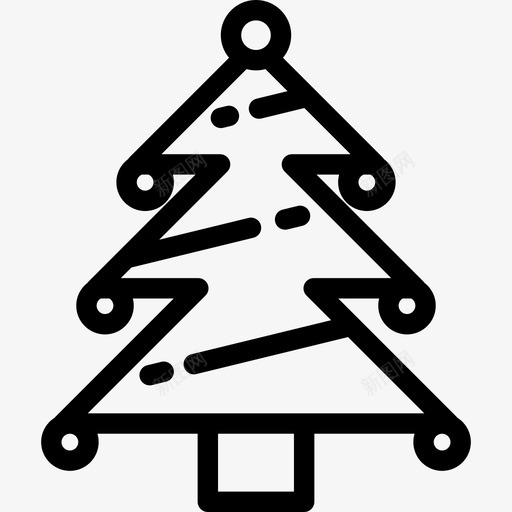 圣诞树假日7直线型图标svg_新图网 https://ixintu.com 假日7 圣诞树 直线型