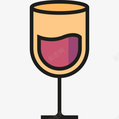 葡萄酒酒店2线性颜色图标图标