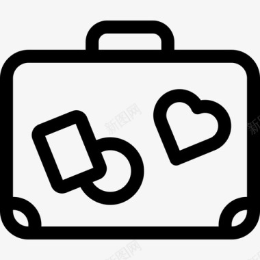 旅行箱旅行婚礼和爱情图标图标