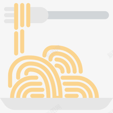 意大利面美食套餐扁平图标图标