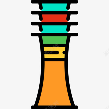 立柱线性古埃及元素线条色彩图标图标