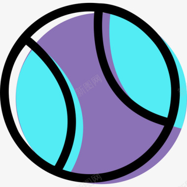 网球彩色运动资产图标图标