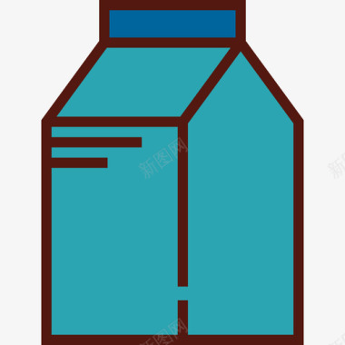牛奶食品6线性颜色图标图标