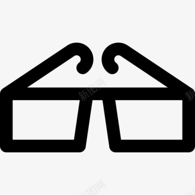 3D眼镜电影和电影院线图标图标