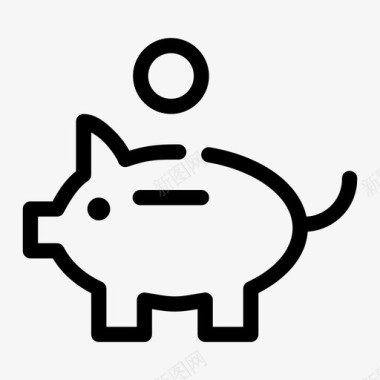 生猪银行猪银行现金图标图标