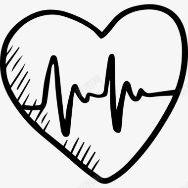 心脏医学手绘爱情元素图标图标