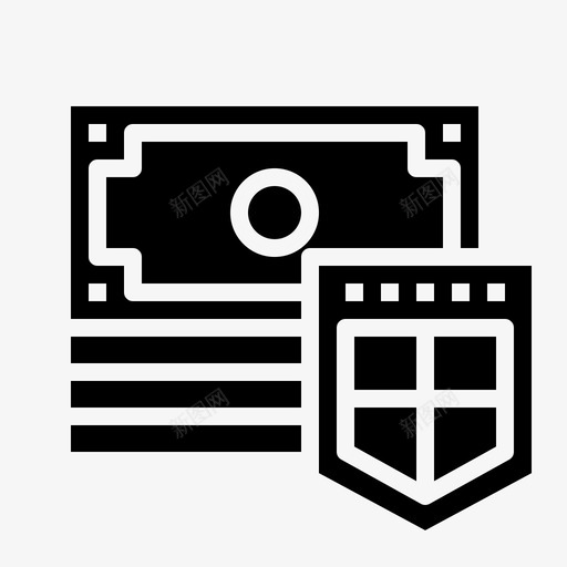 金钱保护银行安全图标svg_新图网 https://ixintu.com 安全 金钱保护 银行 黑色安全