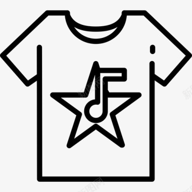 摇滚明星衬衫时尚音乐节图标图标