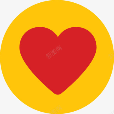 心脏徽章和选票圈平图标图标