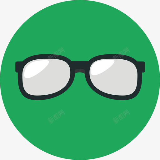眼镜教育和科学圆形扁平图标svg_新图网 https://ixintu.com 圆形扁平 教育和科学 眼镜