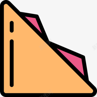 三明治生日聚会系列线性颜色图标图标