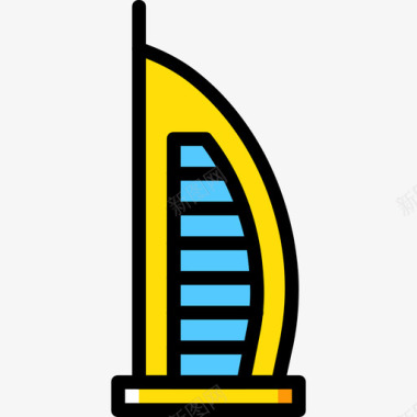 BurjAlArab酒店服务5黄色图标图标
