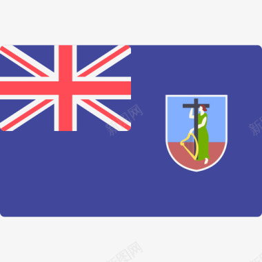 蒙特塞拉特国际旗帜矩形图标图标