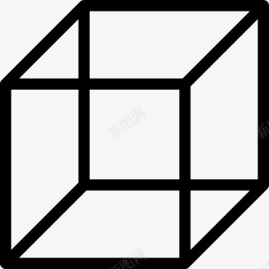 立方体形状6线性图标图标