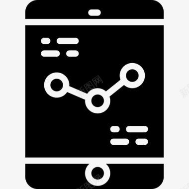 智能手机搜索引擎优化分析实心填充图标图标