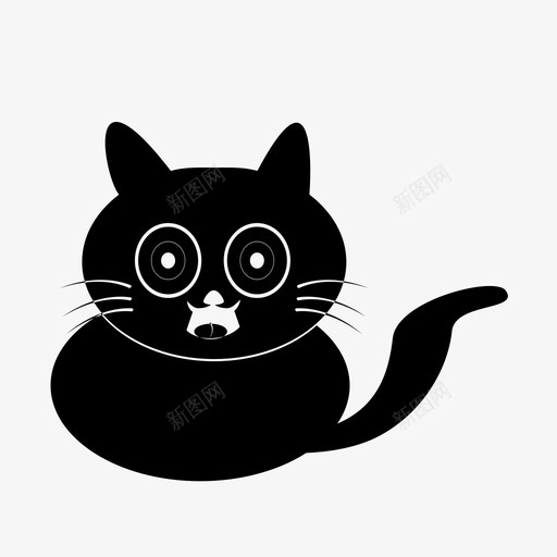 震惊猫表情图标svg_新图网 https://ixintu.com 惊讶 有趣 猫 猫表情 睁大眼睛 表情 震惊
