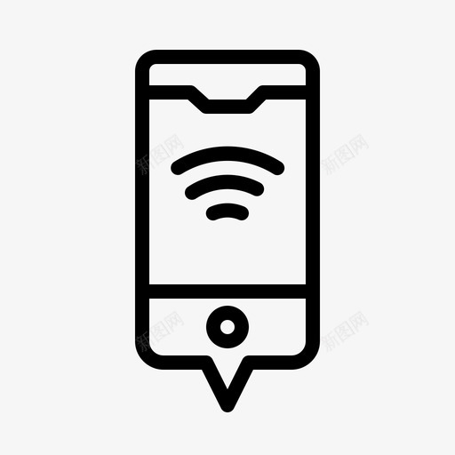 wifi互联网手机图标svg_新图网 https://ixintu.com wifi 互联网 手机 无线 机场概况