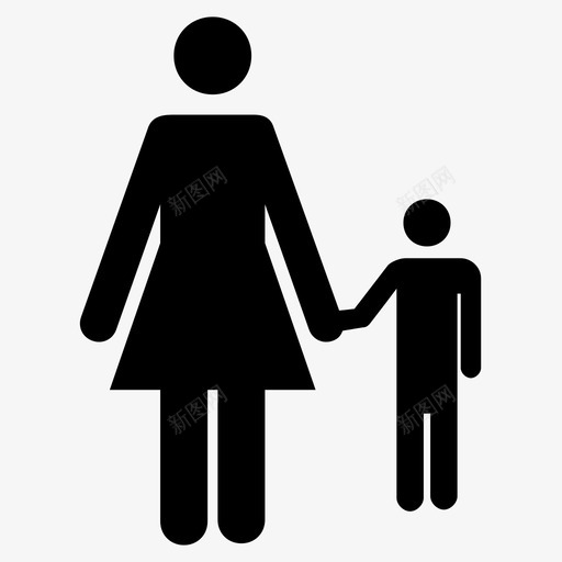 母亲和孩子家庭父母图标svg_新图网 https://ixintu.com 家庭 母亲和孩子 父母