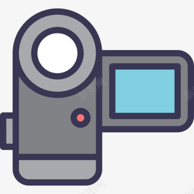 摄像机技术元件组轻型平边框图标图标