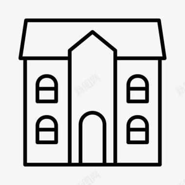 酒店住宿建筑图标图标