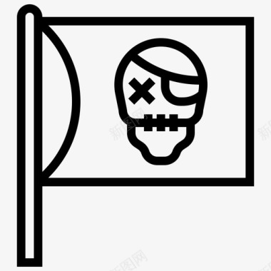 旗帜骨头死亡图标图标