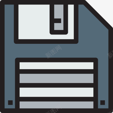 磁盘办公套件2线性颜色图标图标