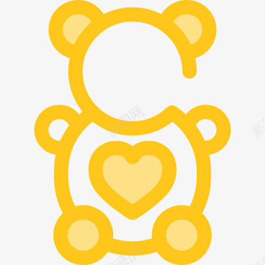 泰迪熊慈善6号黄色图标图标
