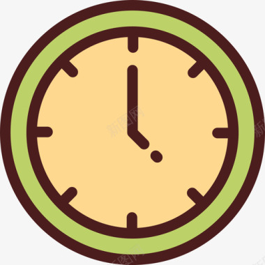 时钟气缸组2线性颜色图标图标