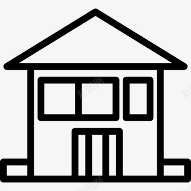 房屋建筑汇编线性图标图标
