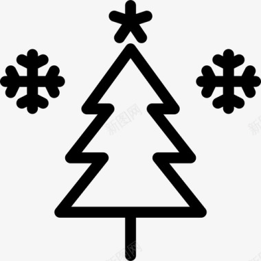 圣诞树圣诞3直线型图标图标