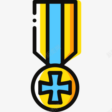 勋章军徽黄色图标图标