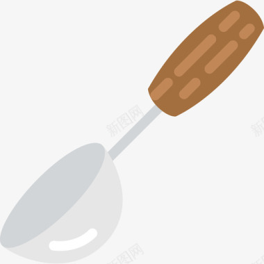 刀叉勺套装勺烹饪套装扁平图标图标