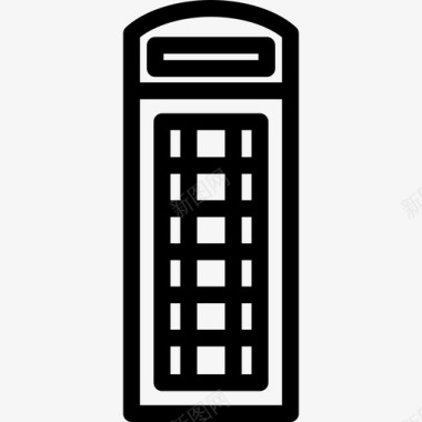 电话亭城市大包装概述线性图标图标