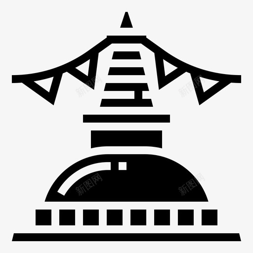 布达纳特建筑印度图标svg_新图网 https://ixintu.com 印度 地标 地标1字形 布达纳特 建筑