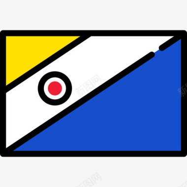 博内尔旗帜系列长方形图标图标