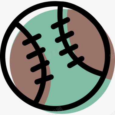 棒球彩色体育资产图标图标