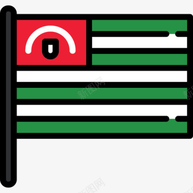 阿布哈兹旗帜收集2桅杆图标图标
