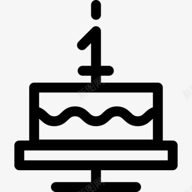生日蛋糕5号宝宝直系图标图标
