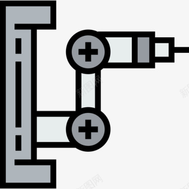 工业机器人工业2线性颜色图标图标