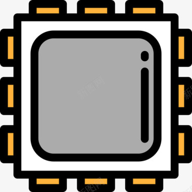 Cpu电子8线性彩色图标图标